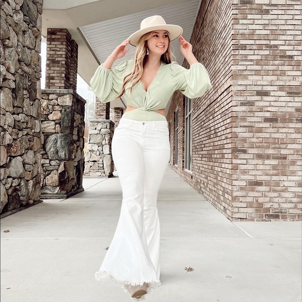 Saints and Hearts Bell Bottoms